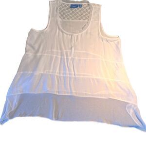 Simply Vera white sheer layered tank XL